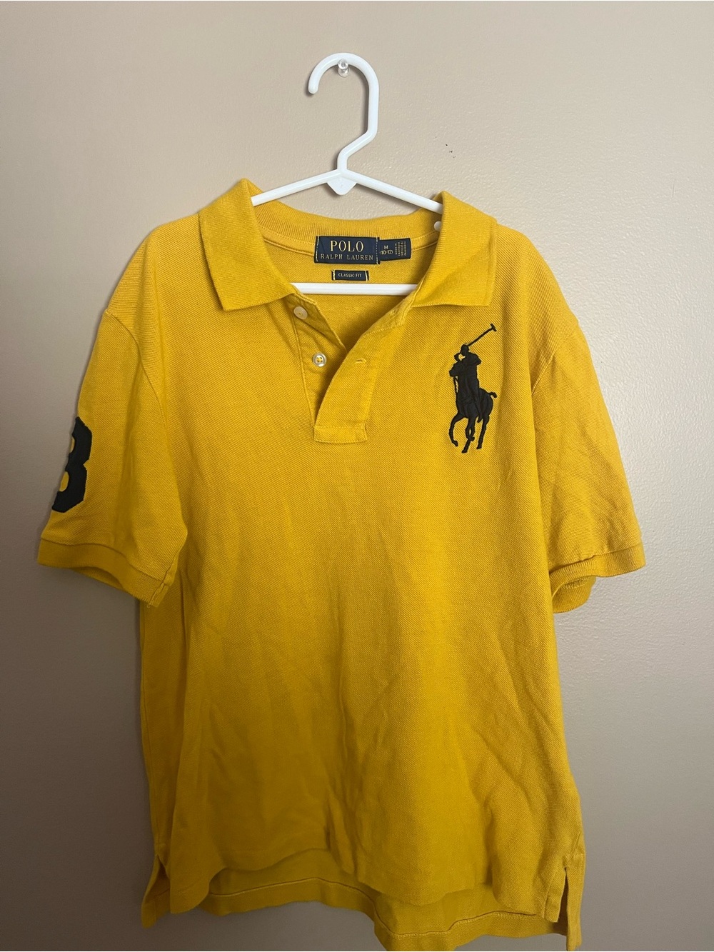 Polo Ralph Lauren Boys Size 10/12 Yellow Gold  Collared Shirt Big Pony